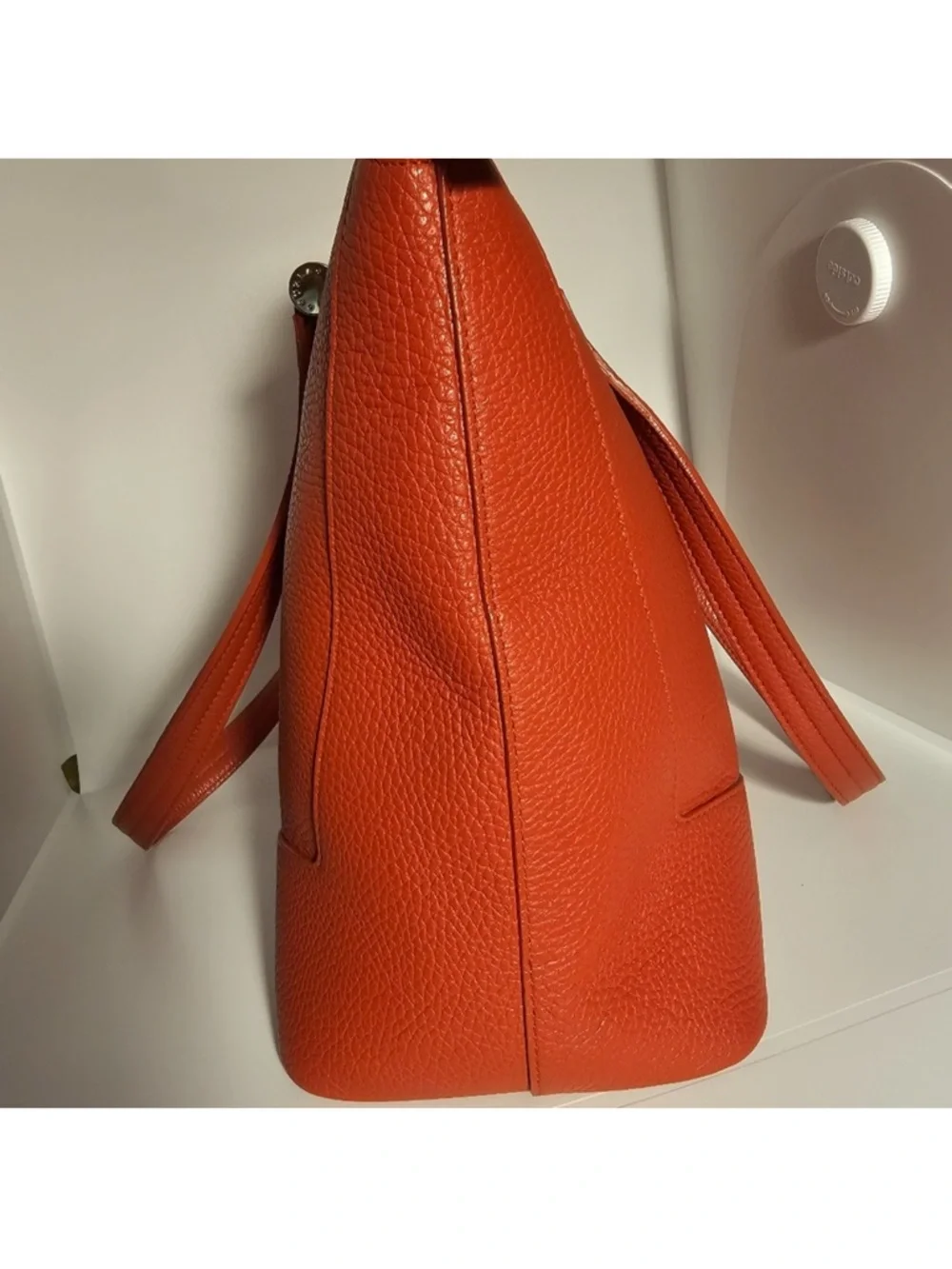 Furla Red/Orange Leather Tote Bag EUC